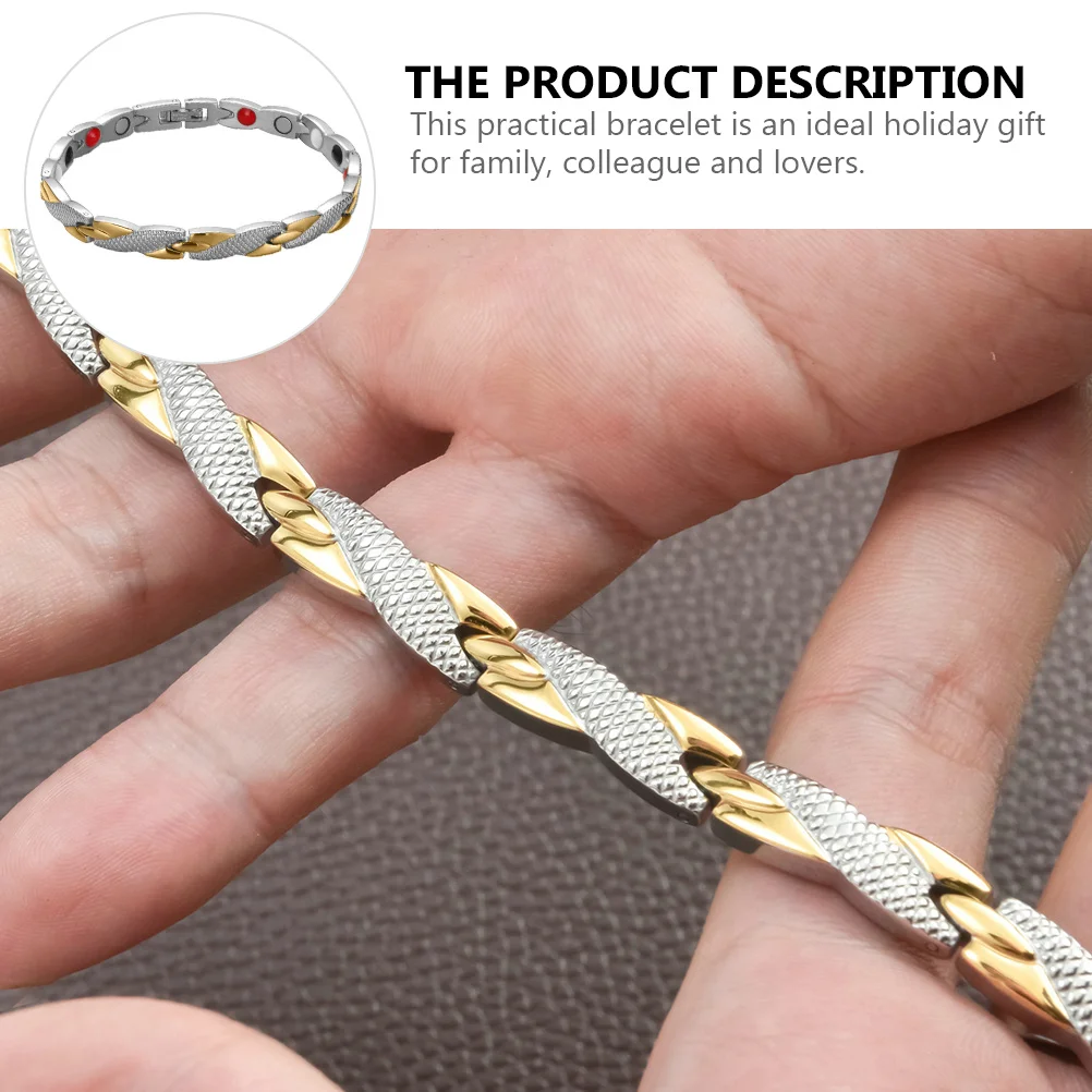 

Magnetic Bracelet Titanium Steel Wristband Cost Effective Arthritis Pain Relief Stylish Jewelry Practical Gift for Lovers Family