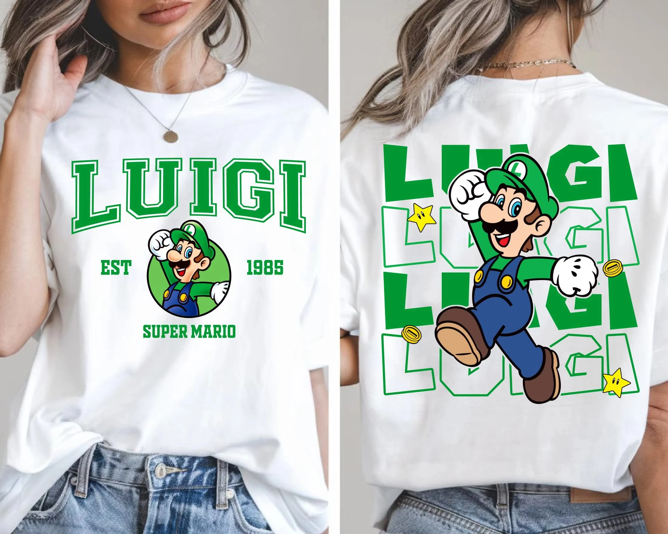 Anime Super Mario Yoshi T-Shirt Mario Bowser Peach T-Shirt 2026 Sommer Neu Herren und Damen Kinder Baumwolle Ins Y2k T-Shirt – Detail 8