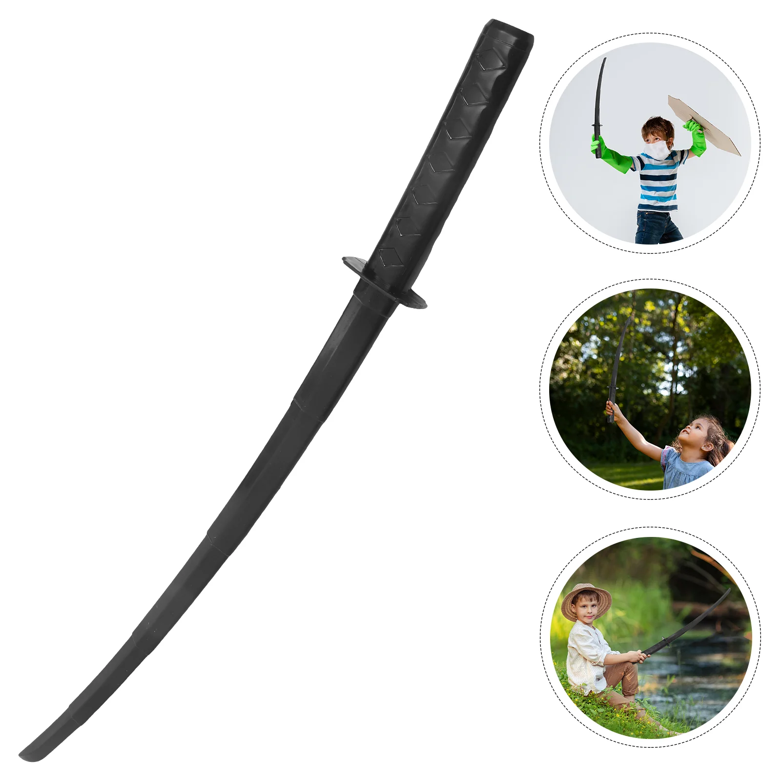 Children's Fencing Training Fold Black Plastic Retractable Performance Swords