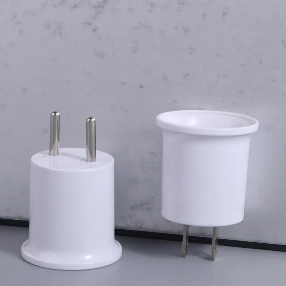 Durable High Temperature Resistant E27 Lamp Base White EU/US Plug Bulb Converter E27 Bulb Adapter Restaurant