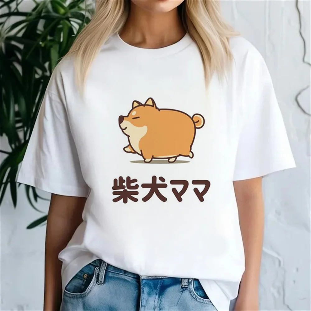 柴犬トップ tシャツガール通気性大学ヒップホップ原宿 2000 年代 tシャツ原宿 80 年代トレンディなヴィンテージ快適なグランジ