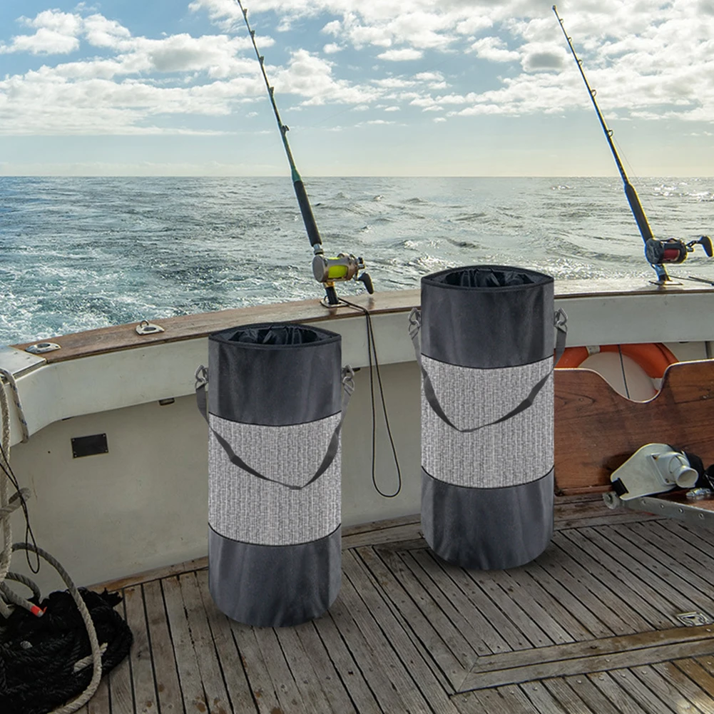 Boat Trash Can Mesh Garbage Bag Portable Mesh Boat Garbage Can 600D Oxford Boat Trash Container for Pontoon Boat RV