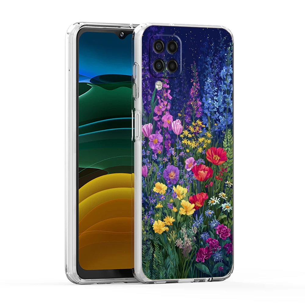 Floral Scenery Soft Cover for Samsung Galaxy A13 A15 A17 A22 A23 A25 A32 A35 A51 A52 A53 A55 5G Transparent Phone Case Present