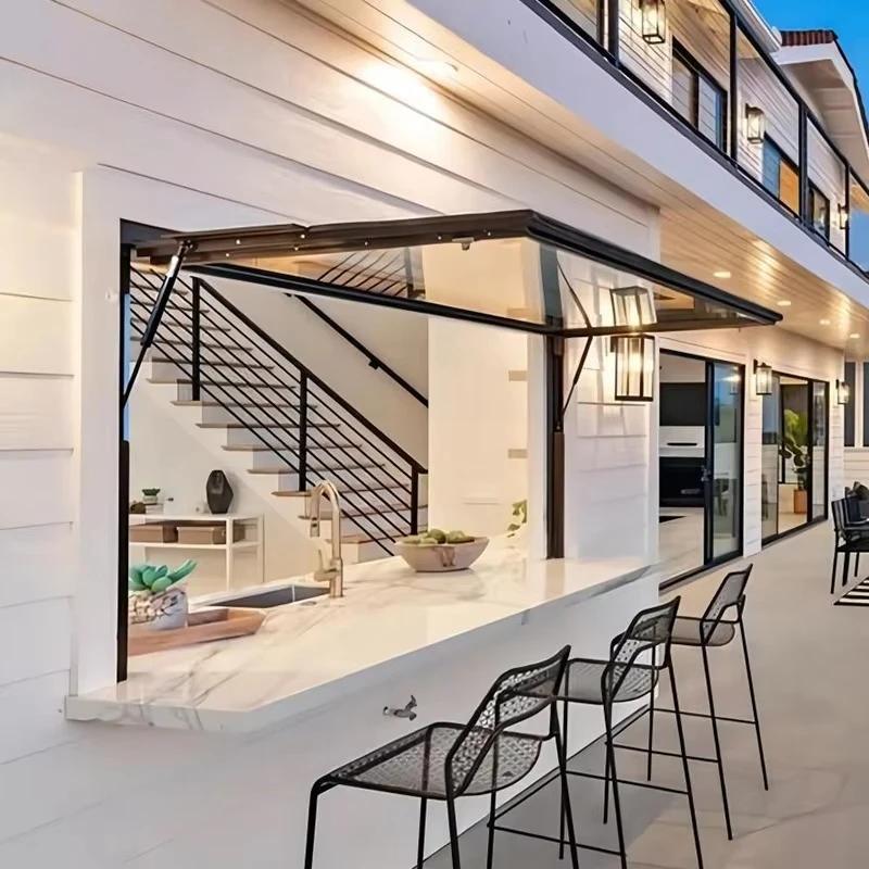 

Современные уличные жалюзи JC Commercial Dining Room из алюминия с газовым приводом, складные, сквозные, для навесов