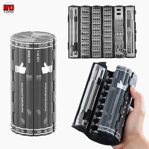 

MYJ Mini Precision Screwdriver Set 128 in 1 Magnetics Screwdriver Bit Kit Multi-Function Stainless Steel Repair Hand Tool