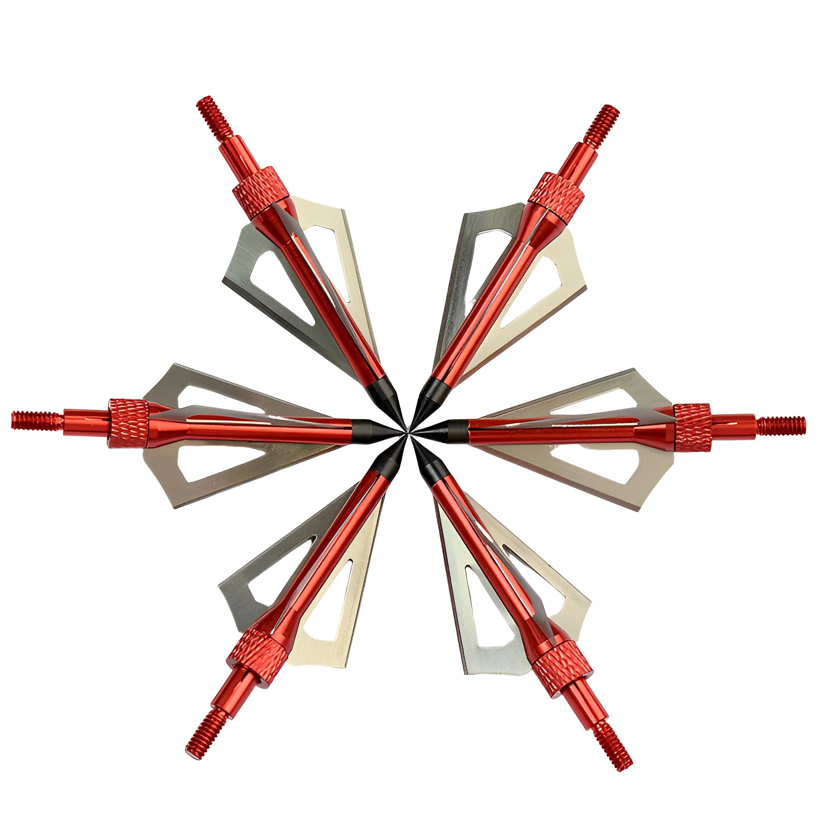 6pcs Hunting Broadheads 100grain Arrow Tips Point Replacetable Shooting Arrowheads Archery for Compound Bow and Crossbow