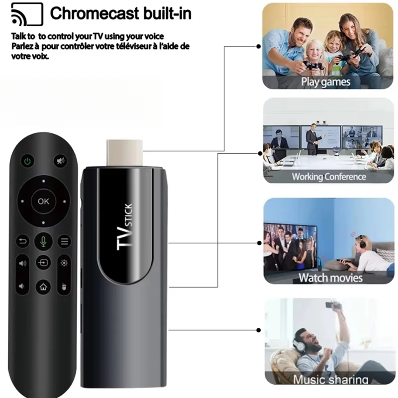

CJSD-MX10 Mini TV Stick H618 Android ATV 4K HD 2G+16G TV Box 2.4G 5G Dual Wifi Smart Media Player TV Receiver