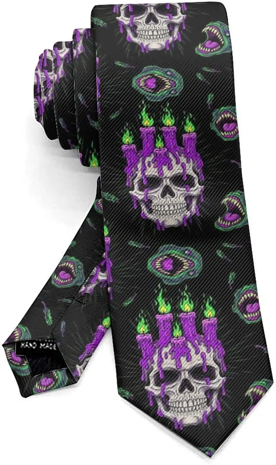 Skinny Ties, Men Boy Polyester Halloween Witch Bat Zombie Pumpkin Necktie