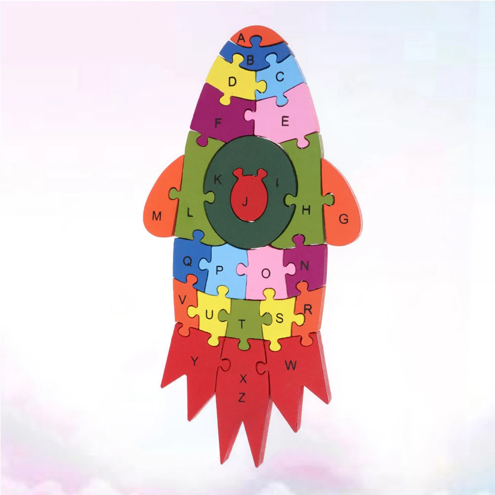 ตัวต่อไม้ 3 มิติ 26 ตัวอักษรภาษาอังกฤษ บล็อกเสริมสร้างพัฒนาการสมอง เกมฝึกสมองสำหรับเด็ก เกมต่อไม้เสริมทักษะ