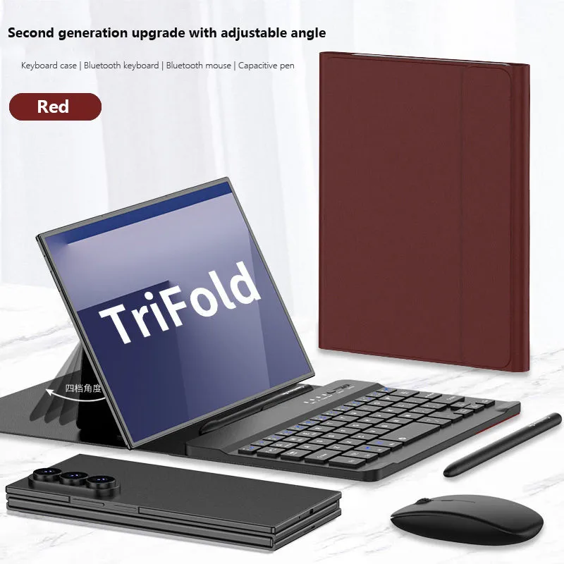 

Leather Bluetooth Keyboard Case For Honor Magic V6 V5 V3 Vs3 V2 RSR Magnetic Fold Stand Cover Keyboard With Mouse Stylus Pen