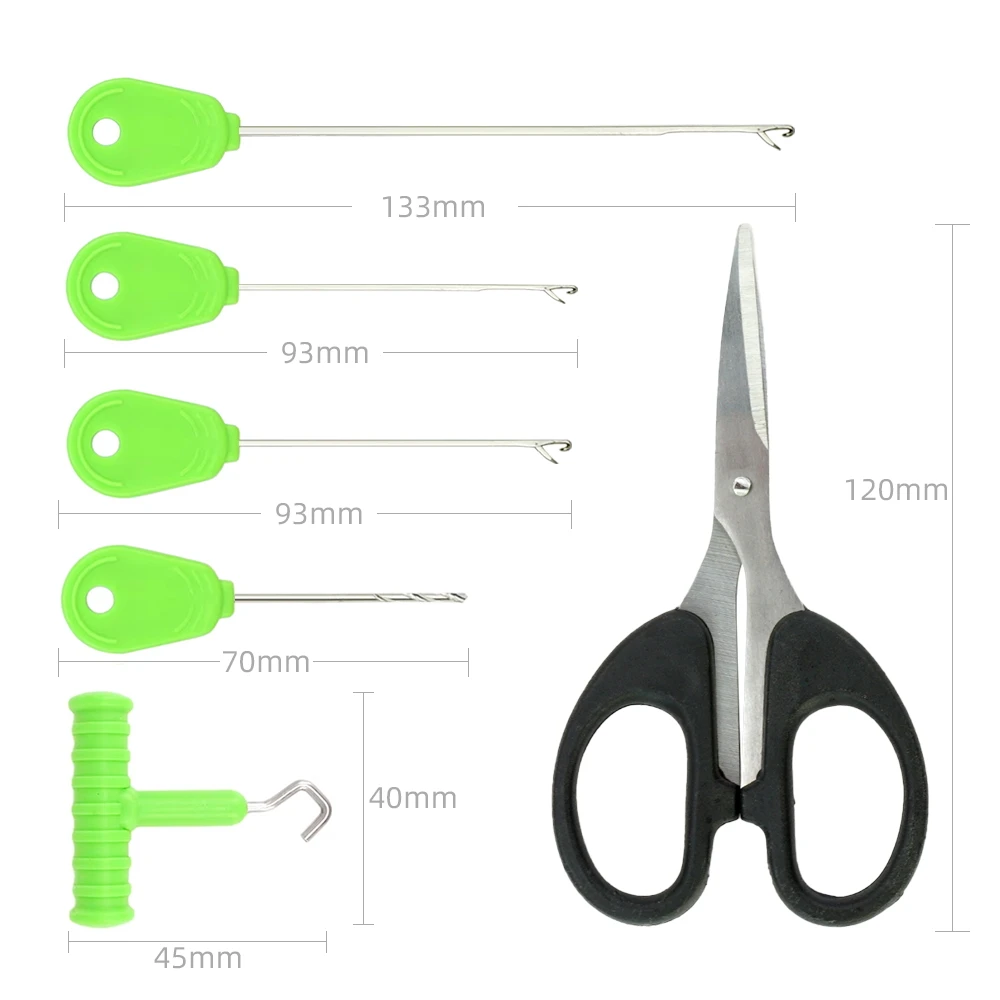 Hirisi BNS201 Carp Fishing Scissors Knot Tool Bait Needle Pliers Multi Tool Set for Rigs Line Cutting Fishing Accessories