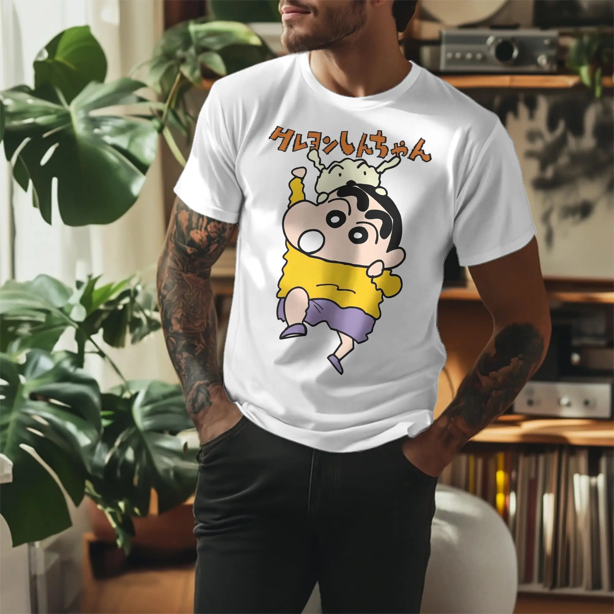 Ullzang Crayon Shin-chan T Shirt Unisex Cotton Short Sleeve Shiro Round Neck Summer Top Tee