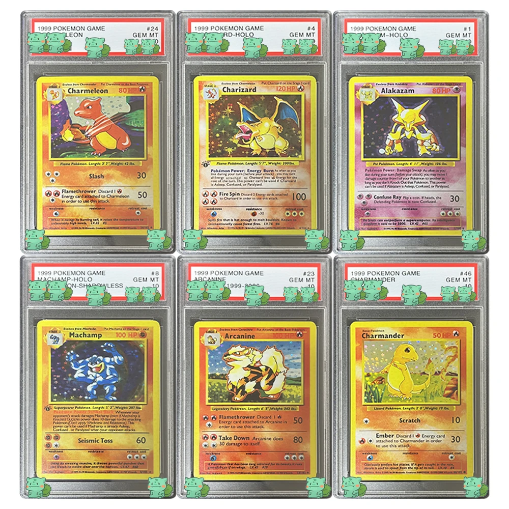 1999 PTCG GAME Graded Collection Card CHARMELEON CHARIZARD-HOLO ALAKAZAM-HOLO CHARMANDER GEM MT 10 Card English Version Kid Gift