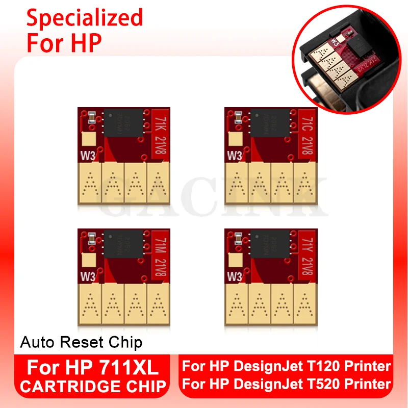 711 711XL ARC Chip Auto Reset Chip Cartridge Chip For HP DesignJet T120 T520 Printer Permanent Chips