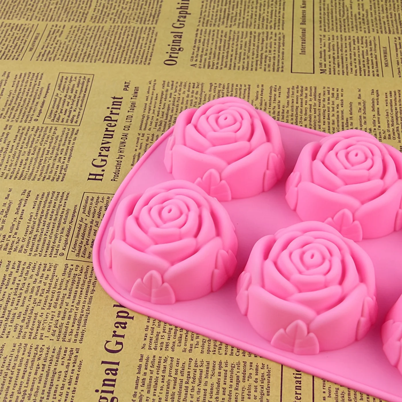 1pc Rose Shape Ice Cube Tray, Chocolate Soap Make Mold, Silicone Ice Cube Mold