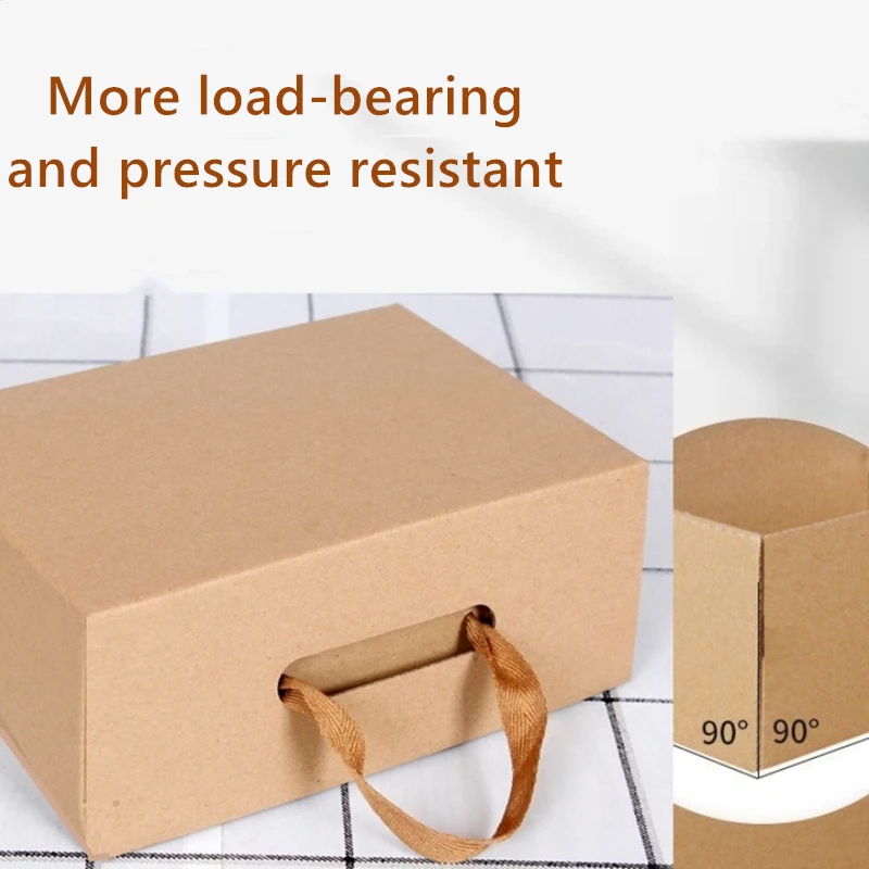 5Pcs/lot Shoe Boxes Cardboard Handmade Package Carton Business Mailing Gift Box with Handle 3-layer Corrugated Box For Shipping