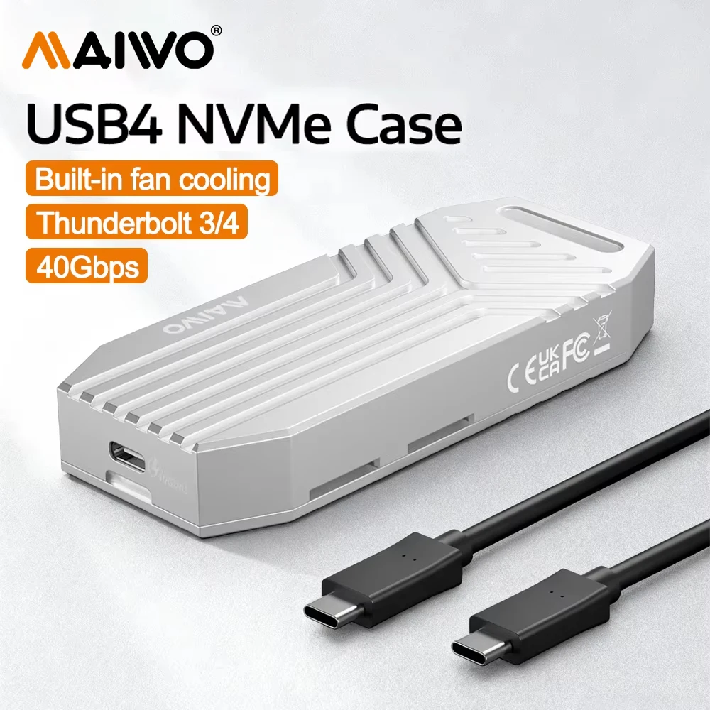 MAIWO 40Gbps M.2 NVMe SSD Enclosure USB4 to NVMe Adapter Reader with UASP Trim 8TB Aluminum shell Compatible with Thunderbolt3/4