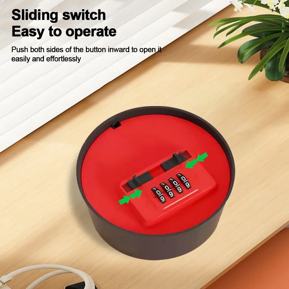 Kreative Runde Form Passwort Box Versteckte Rückstellbare Code Schlüssel Lagerung Fall Wand Halterung Sicherheit Code Lock Home Security