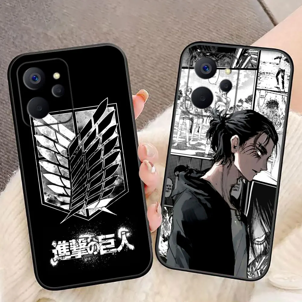 Capa de Celular A-Attack On T-Titan Eren para Realme C75 C71 C65 C63 C55 C53 C35 C33 C30 C21 C11 7 6 5 GT NEO 2 NARZO 50 X50 50I
