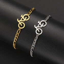 Lemegeton Bicycle Bracelets Stainless Steel Jewelry Cycling Sports Figaro Chain Bangle Women Men Foot Anklets Bike Pendant Gifts