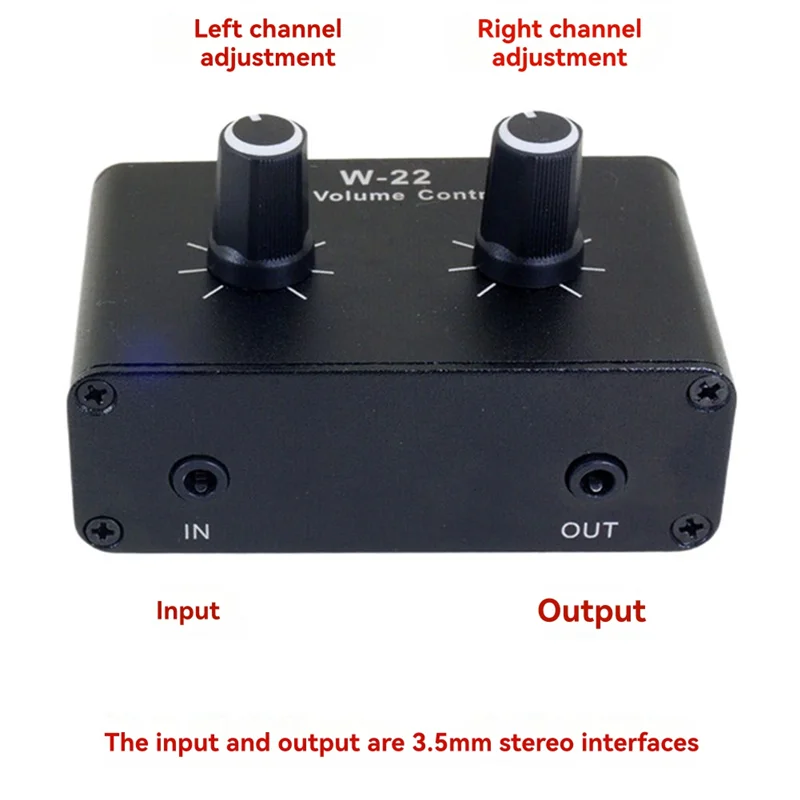 W-22 Passive Stereo Volume Audio Adjustment Controller Left And Right Channel Independent Adjustment