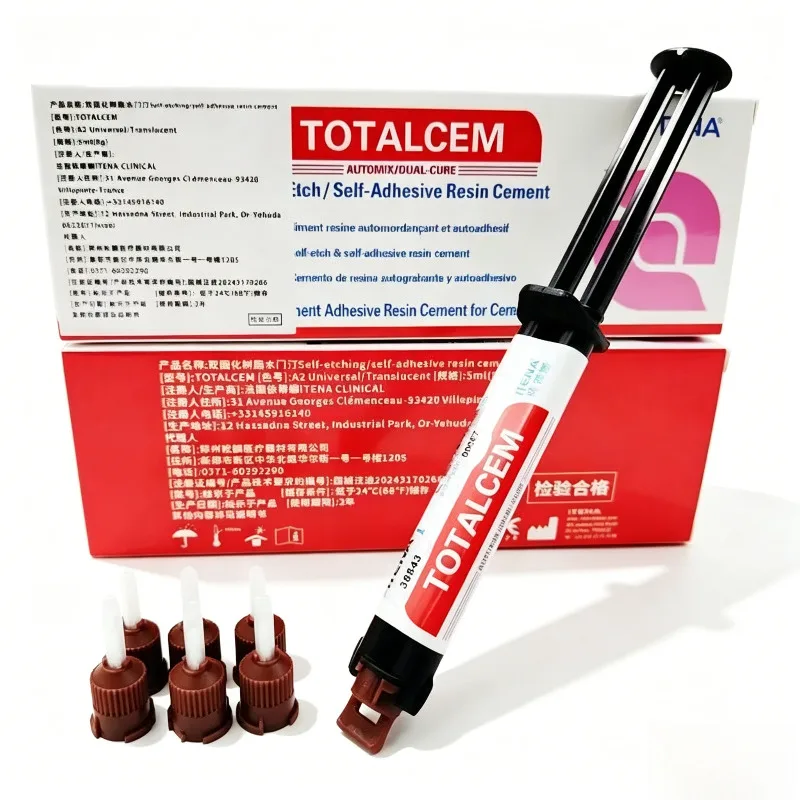 Dental Resin Cement Self Etch Self Adhesive Dual Cure TOTALCEM Crown Inlay Onlay Veneer Post Core Bonding Supplies Material