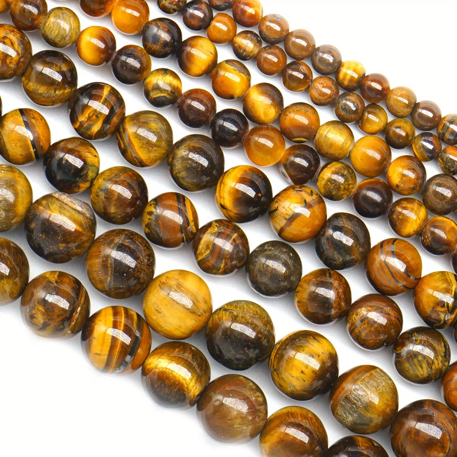4 6 8 10 12mm Natural Yellow Tiger Eye Stone Beads Round Loose Spacer Bead For Jewelry Making DIY Necklace Bracelet Accessory
