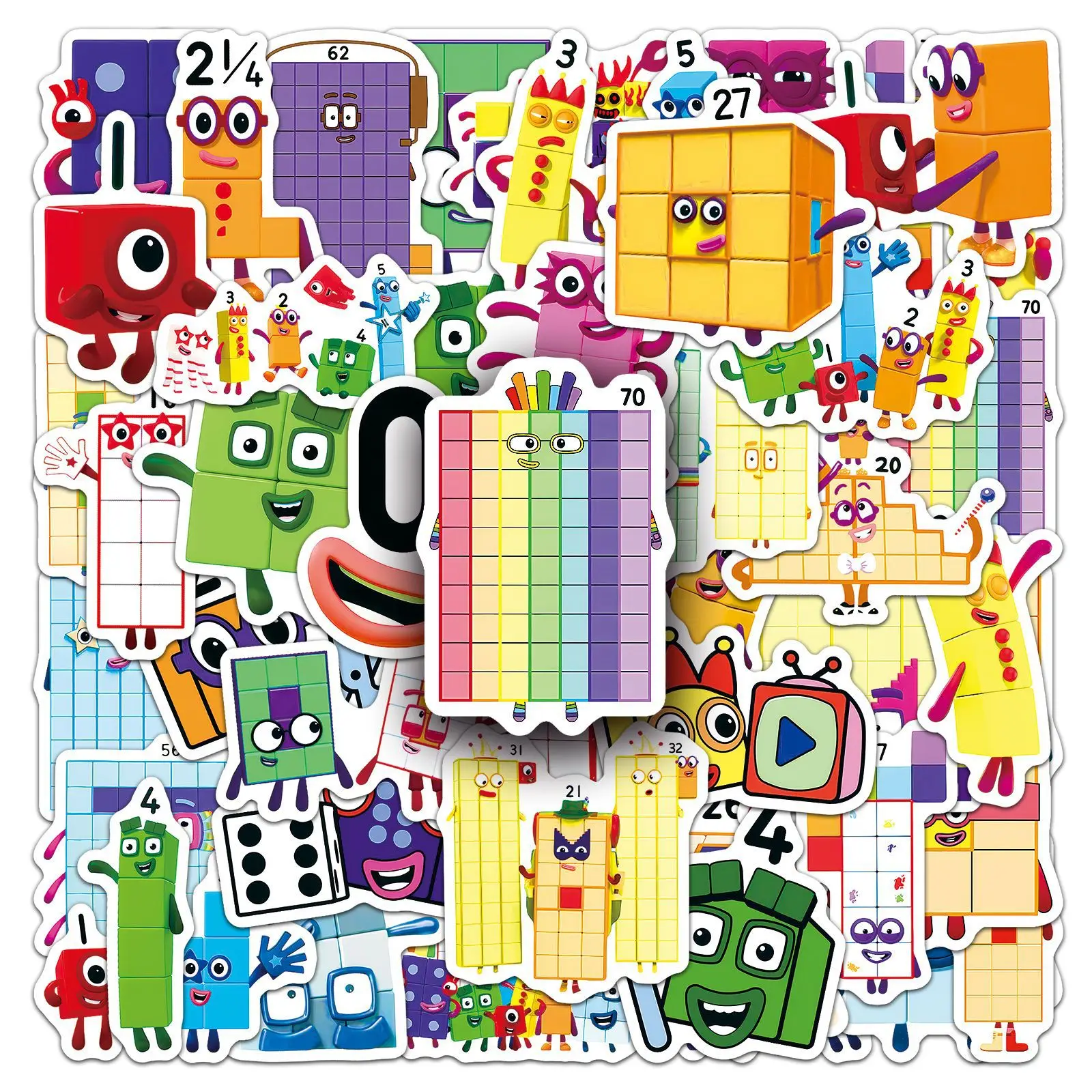 

50/100Pcs Number Building Stickers Decals For Laptop Scrapbook Luggage Guitar Helmet DIY Graffiti Aesthetic Stickers