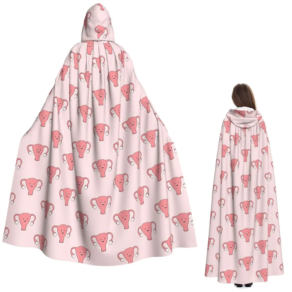 

Uterus Series - Happy Womb Day Long Hooded Cloak Witch Medieval Costume Cosplay Cape HalloweenVampire Adult Unisex