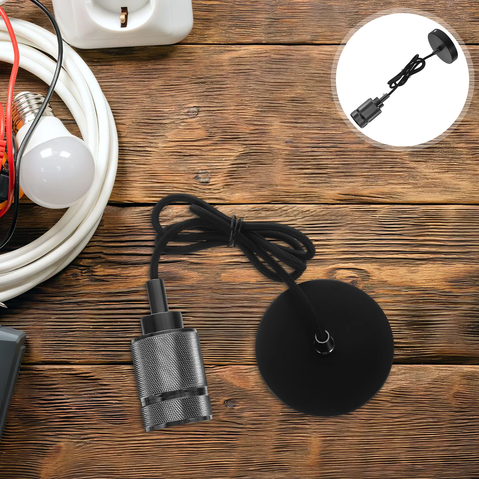 

Vintage Retro Pendant Lamp Holder Adjustable E27 Light Socket Industrial Hanging Lamp Base Dining Room Restaurant Cafe