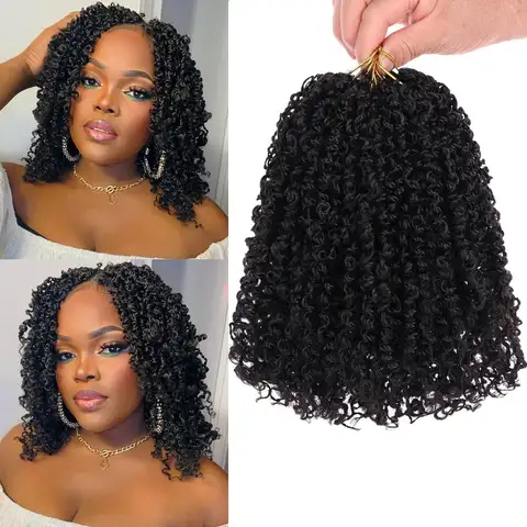 6 Packs Pre-looped Yanky Twist Crochet Hair  24 Strands/PCS Synthetic Pre-twisted Passion Twist Boho Crochet Braids