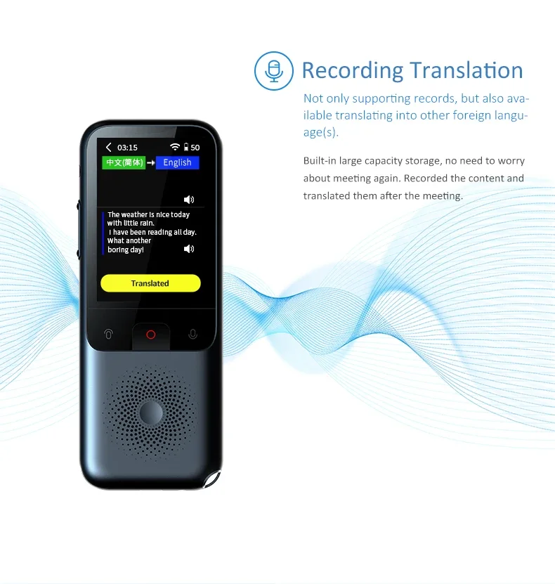 New T11 Portable Audio Translator 138 Language Smart Translator Offline In Real Time Smart Voice AI Voice Photo Translator image 6