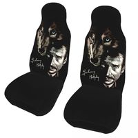 Johnny Hallyday And Wolf Front Auto Seat Cover Print France Singer Rock Star Car Seat Covers Universal Fit for SUV Sedan 2 PC