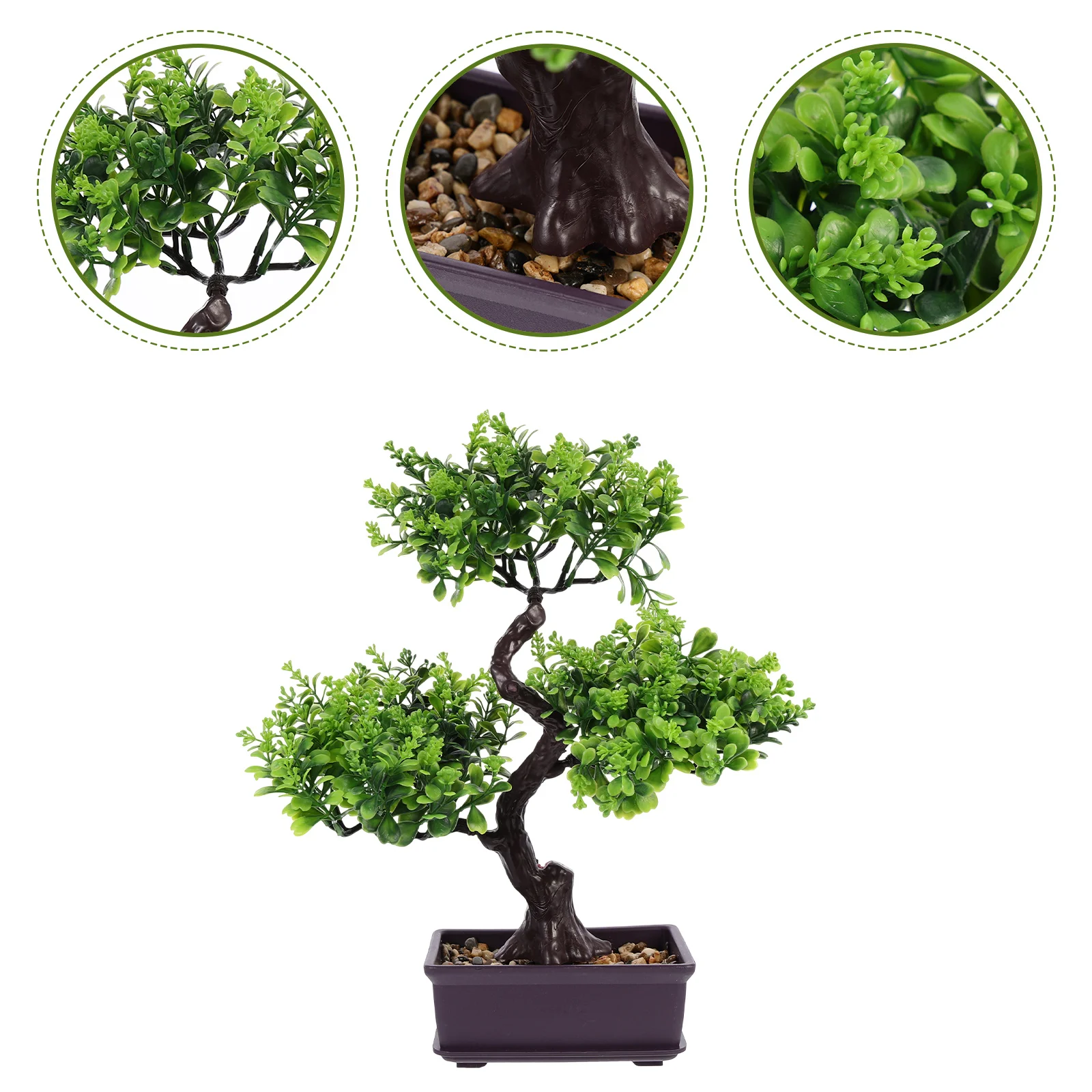 Plantas artificiales en macetas, decoraciones de bonsái falsas para interiores, adornos de escritorio para exteriores