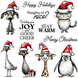 Mangocraft Cartoon Christmas Animals Cutting Dies Clear Stamp DIY Scrapbooking Metal Dies Silicone Stamp For Cards Album Decor