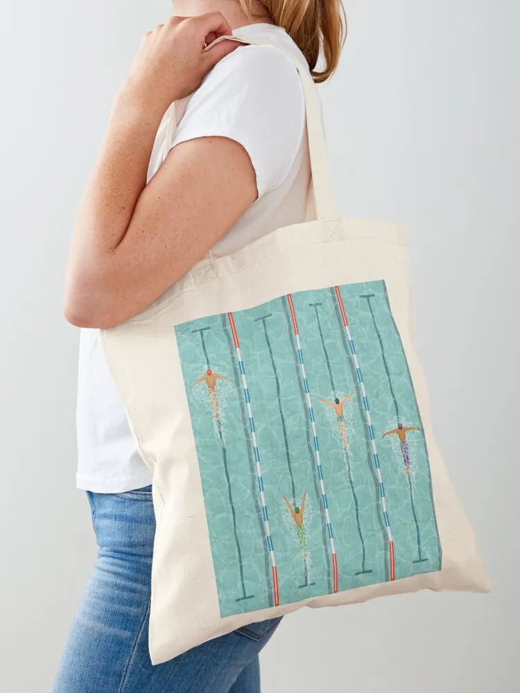 

Retro Swimming Pool Tote Bag tote bag university university shopper bag Canvas Handbags women