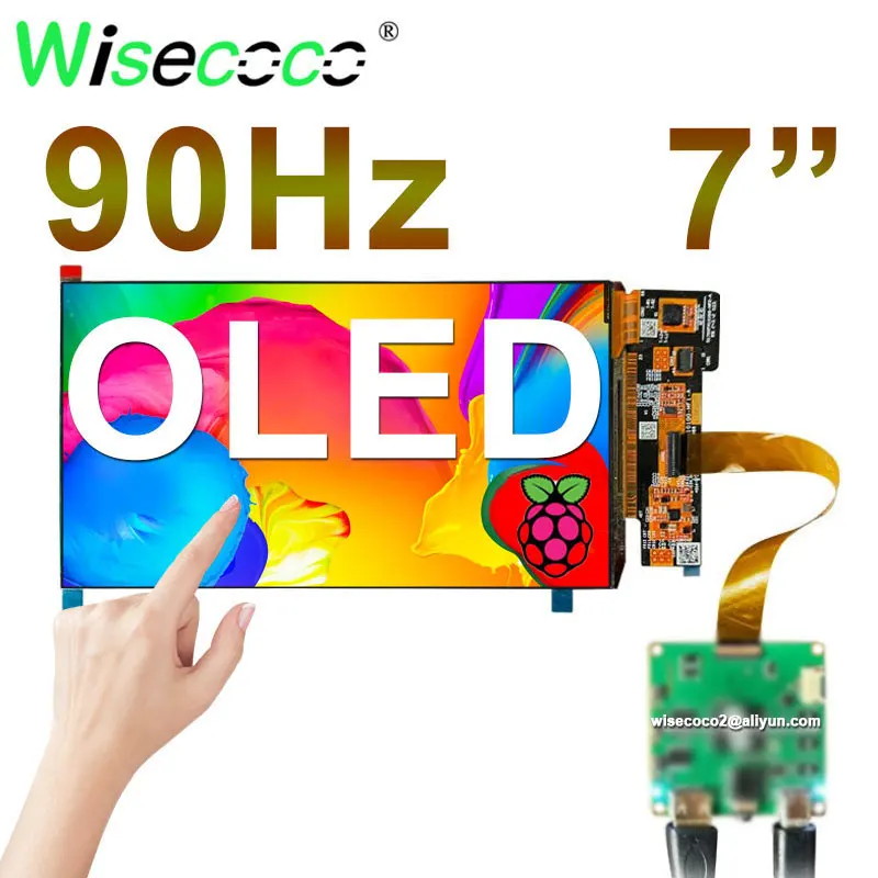 7 Inch OLED Display 90Hz 1920x1080 FHD Amoled IPS 850 Nits High Brightness Raspberry Pi Gaming Touchscreen