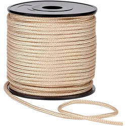 54 Yards Cornsilk Nylon Rope Parachute Cord, 3mm Round Blinds String Braided Lift Shade Cord for Windows Repair Gardening Plant