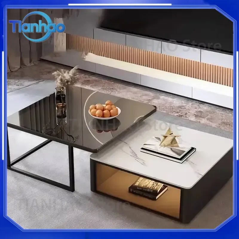 Luxury Nordic Coffee Table for Salotto Tavolino Modern Storage Design Home Desk Marble Table Dining Breakfast Balcony