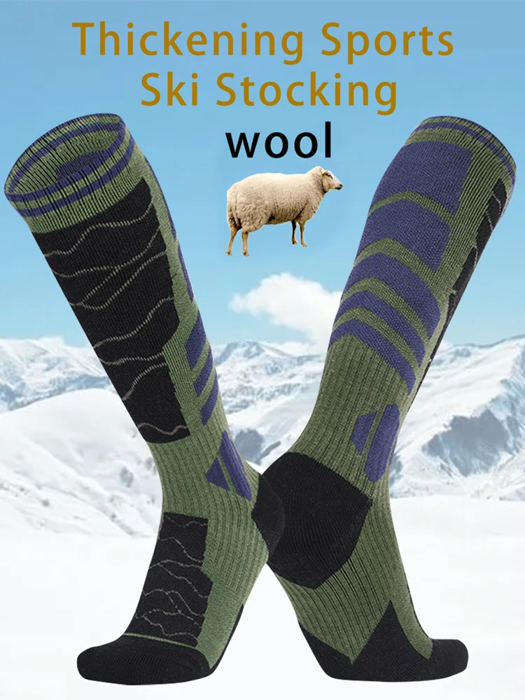 AliExpress NONE 1 Pair Merino Wool Cotton Winter Men Warm Ski Socks Thicker Sports Snowboard Cycling Soccer Socks High Elastic Thermal Socks