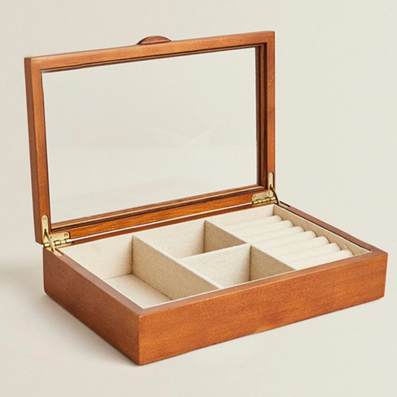 

Mutihome French Vintage Cherry Wood Jewelry Box Storage Box Wood Jewelry Box Handmade Jewelry Box Pearl Treasure Box Ring Box