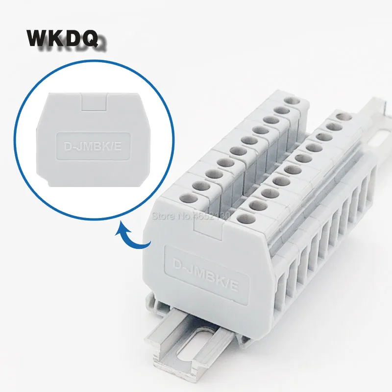 10Pcs D-MBK/E End Cover Plate For MBK 3/E-Z 2.5 mm² Cable Mini Terminal Block Screw  NS15 DIN Rail Terminals Connector End image 5