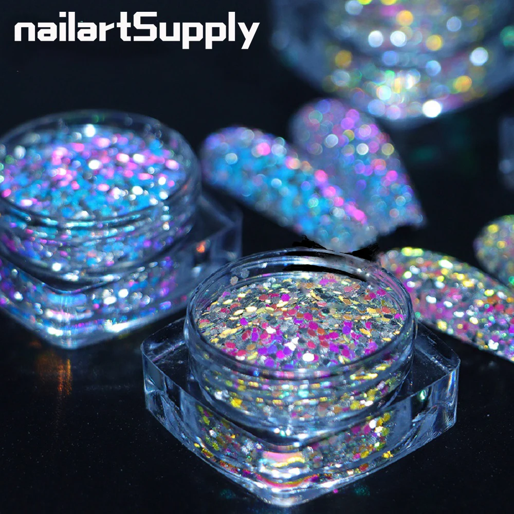 1 Box Reflective Diamond Nail Powder Glitter Sparkly Shinning Crystal Rhinestone Nail Art Sequins DIY Manicure Decors Paillette