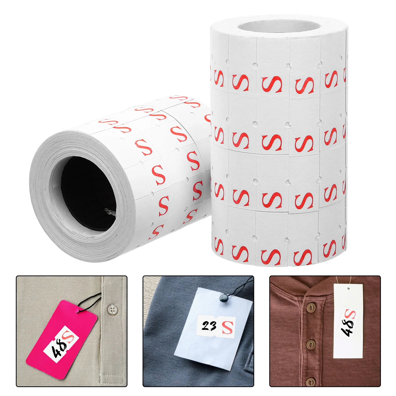 

Clothing Labels for Clothes 10 Rolls 500 Pieces Roll Size L Clear Printed Sizing Stickers Self Stick for Garments Organization