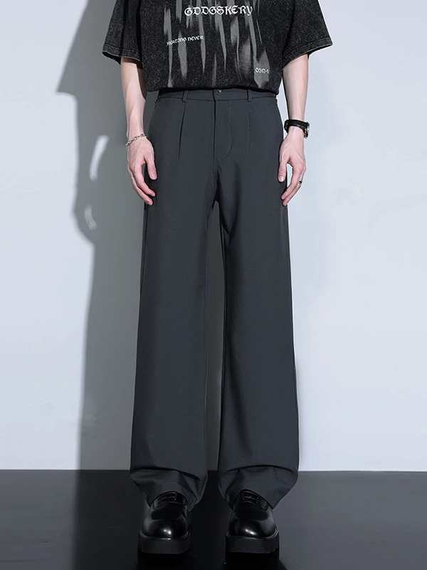 

Мужские летние брюки из ледяного шелка с охлаждающим эффектом, свободного прямого кроя, в пол, в стиле High Street