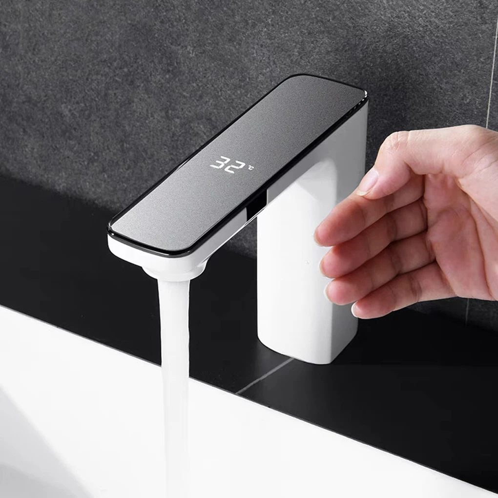 

Automatic Smart Temperature Display Basin Faucet With Sensing Function LCD Digital Screen Sink Tap Cold Hot Mixer Bathroom Tap