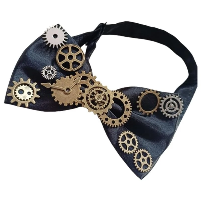 Stylish Necktie with Ribbon and Bows Vintage Lapel Clothing Accessories Perfect for Wedding Engagement