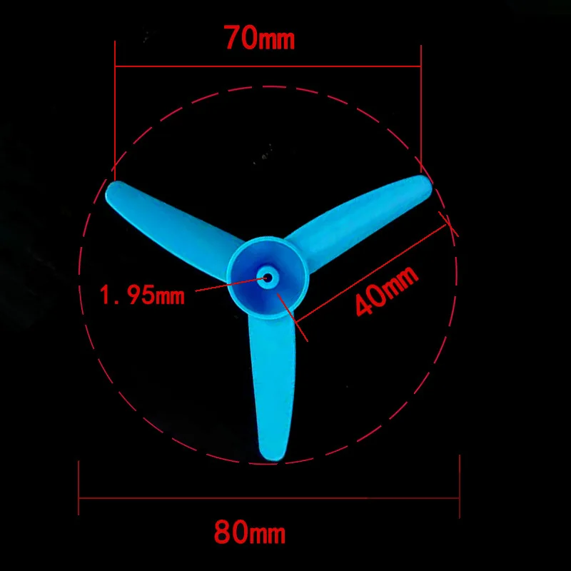 3pcs 3-Blade Fan Propeller with 80*2mm Mount Hole, Replacement Accessories for Science Wind Power Model DIY Educational Toys