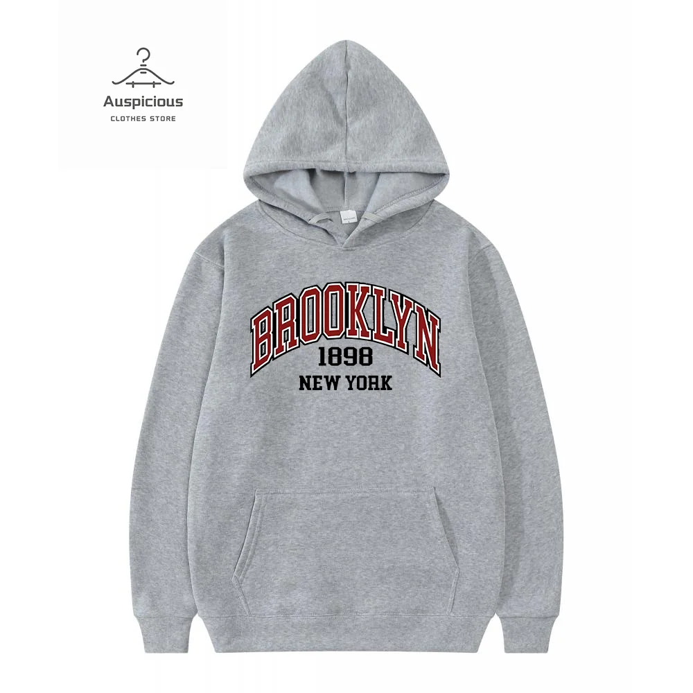 

1898 Brooklyn New York Vintage Printed Men's Women's Hoodie Fashion Hoodies Creative Pullover Clothing Loose Official-Website