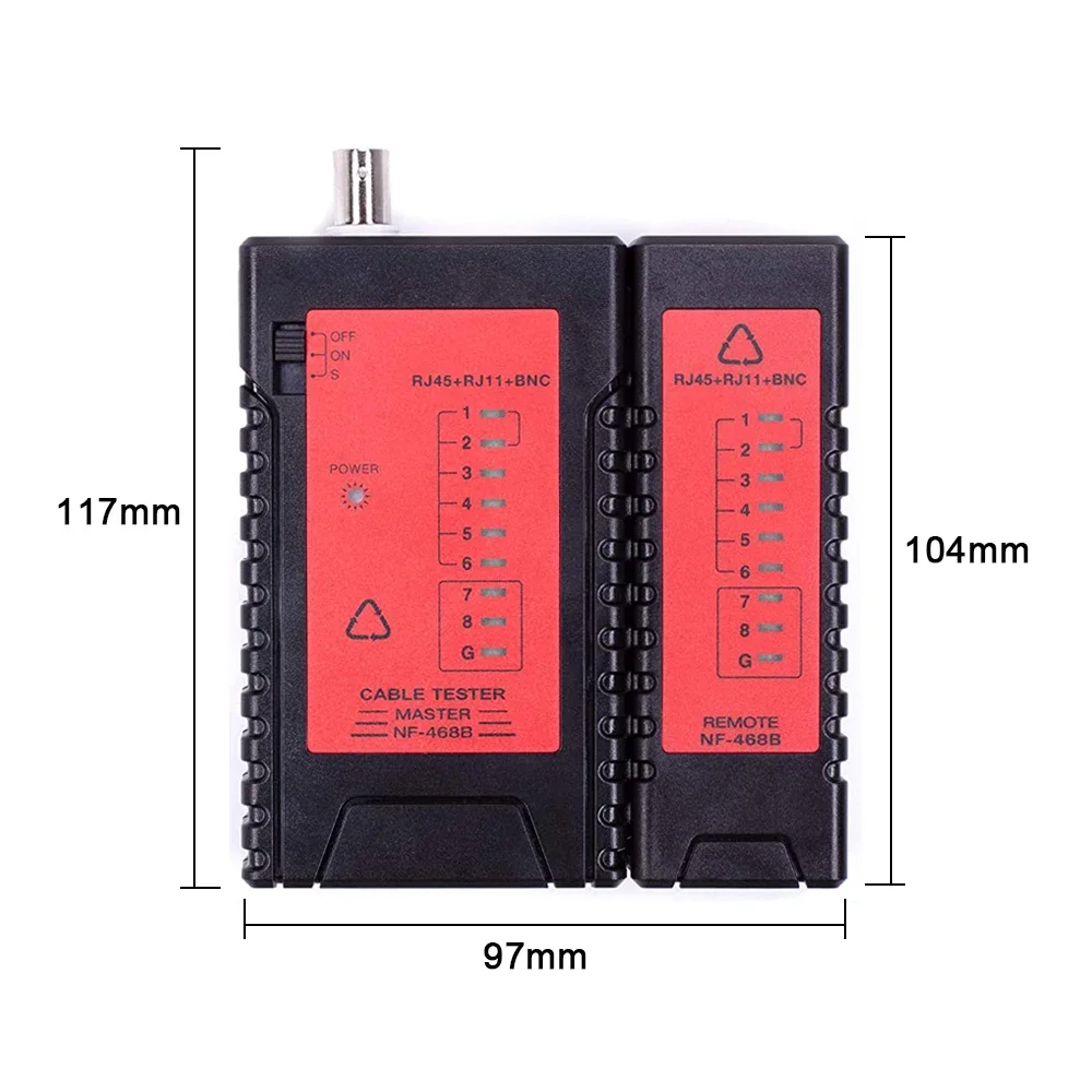 NOYAFA NF-468B Network Cable Tester RJ45/ RJ11/ BNC (3-in-1) Multi-function Tester Automatic Tests Cable Tool